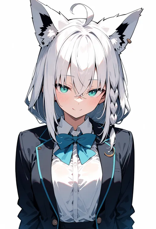 masterpiece, best quality, score_7, safe, miteiru (shirakami fubuki), solo, upper body, simple background — by k3scat, made with ComfyUI