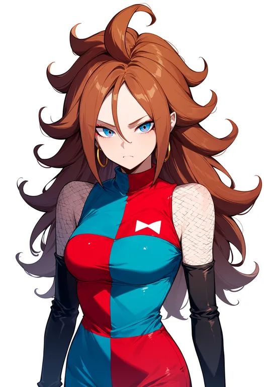 masterpiece, best quality, score_7, safe, android 21, solo, upper body, simple background — by k3scat, made with ComfyUI