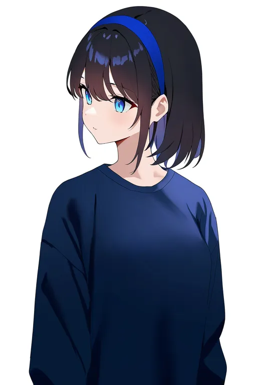 masterpiece, best quality, newest, absurdres, highres, safe, blue_hairband, 1girl, solo, simple_background — by k3scat, made with ComfyUI