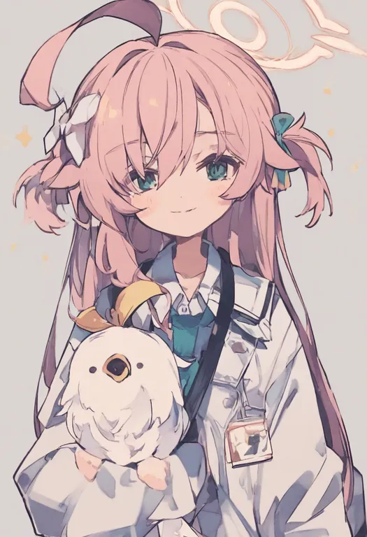 masterpiece, best quality, general, detached ahoge, 1girl, solo, simple background — by k3scat, made with ComfyUI