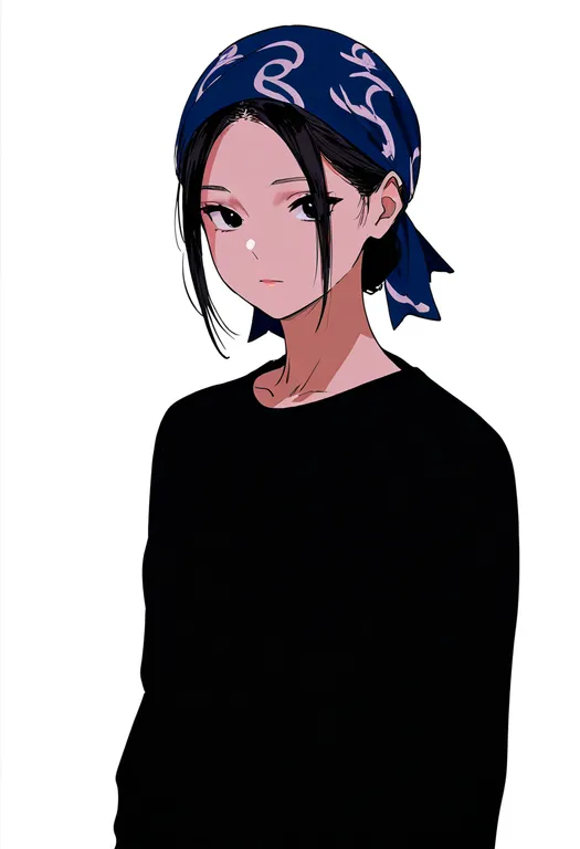 masterpiece, best quality, newest, absurdres, highres, safe, white_bandana, 1girl, solo, simple_background — by k3scat, made with ComfyUI