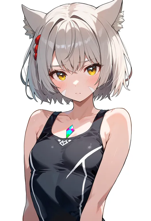 masterpiece, best quality, score_7, safe, mio (xenoblade), solo, upper body, simple background — by k3scat, made with ComfyUI
