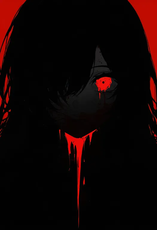 masterpiece, best quality, newest, absurdres, highres, safe, blood_from_eyes, 1girl, solo, simple_background — by k3scat, made with ComfyUI
