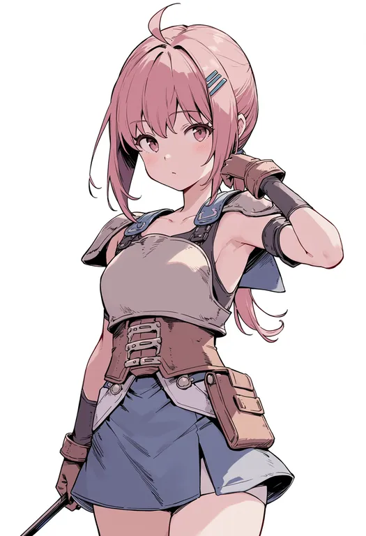 masterpiece, best quality, score_7, safe, star ocean: first departure, solo, simple background — by k3scat, made with ComfyUI