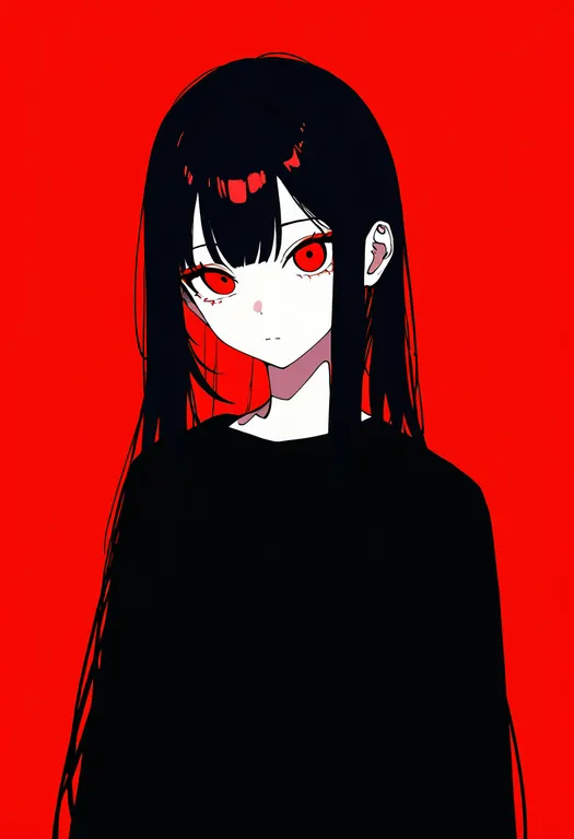 masterpiece, best quality, newest, absurdres, highres, safe, red_eyeliner, 1girl, solo, simple_background — by k3scat, made with ComfyUI