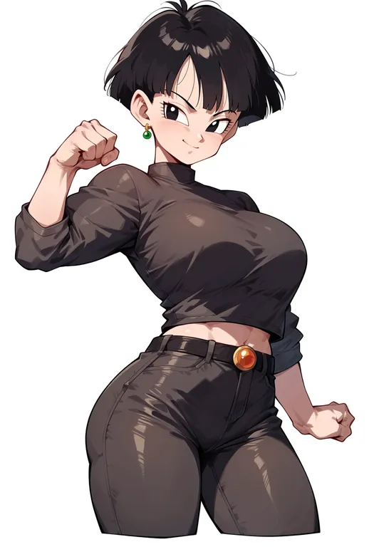 masterpiece, best quality, score_7, safe, dragon ball final bout, solo, simple background — by k3scat, made with ComfyUI