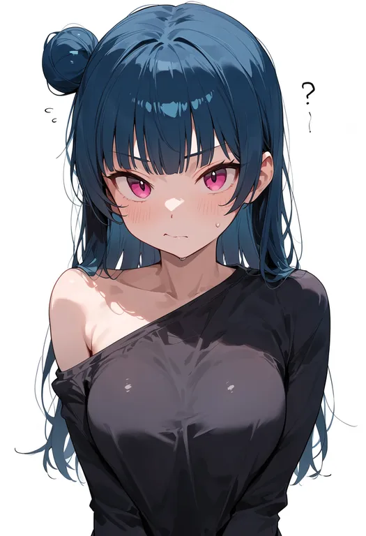 masterpiece, best quality, score_7, safe, tsushima yoshiko, solo, upper body, simple background — by k3scat, made with ComfyUI
