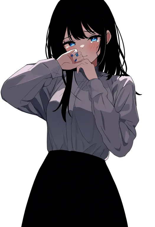 masterpiece, best quality, newest, absurdres, highres, safe, tearing_clothes, 1girl, solo, simple_background — by k3scat, made with ComfyUI