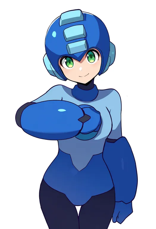 masterpiece, best quality, newest, absurdres, highres, safe, mega_man_battle_network_2, solo, simple_background — by k3scat, made with ComfyUI