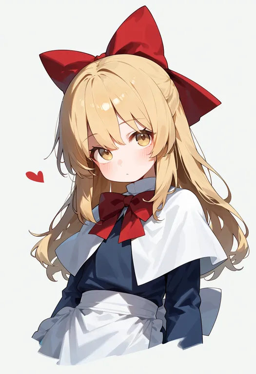 masterpiece, best quality, score_7, safe, shanghai doll, touhou, solo, upper body, simple background — by k3scat, made with ComfyUI