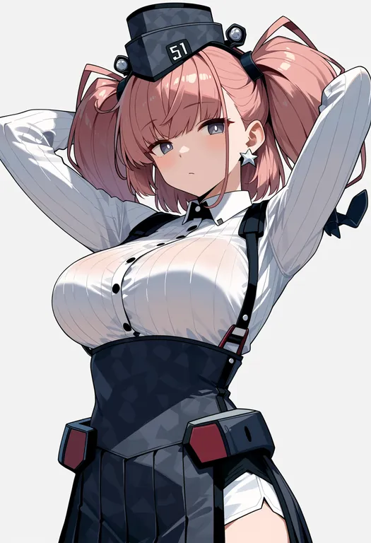 masterpiece, best quality, score_7, safe, atlanta (kancolle), solo, upper body, simple background — by k3scat, made with ComfyUI