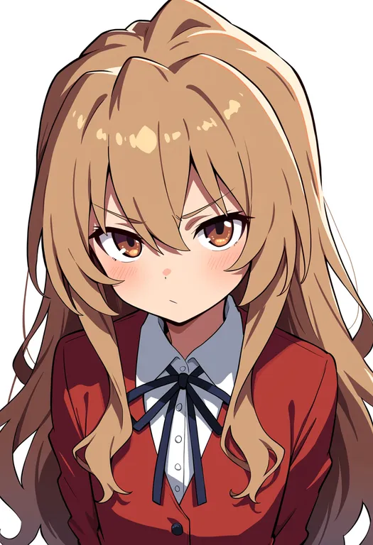 masterpiece, best quality, score_7, safe, aisaka taiga, solo, upper body, simple background — by k3scat, made with ComfyUI