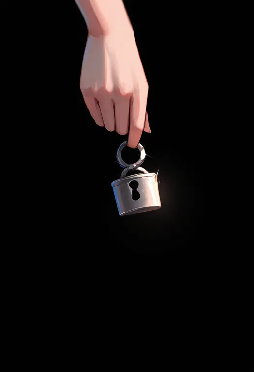 masterpiece, best quality, newest, absurdres, highres, safe, padlock, 1girl, solo, simple_background — by k3scat, made with ComfyUI