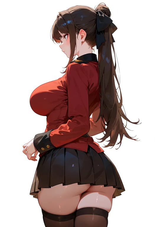 masterpiece, best quality, score_7, safe, st. gloriana's military uniform, 1girl, solo, simple background — by k3scat, made with ComfyUI