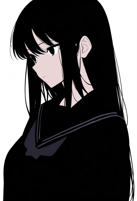 masterpiece, best quality, newest, absurdres, highres, safe, black_serafuku, 1girl, solo, simple_background — by k3scat, made with ComfyUI