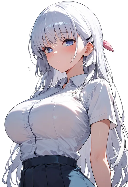 masterpiece, best quality, score_7, safe, naruse shiroha, solo, upper body, simple background — by k3scat, made with ComfyUI