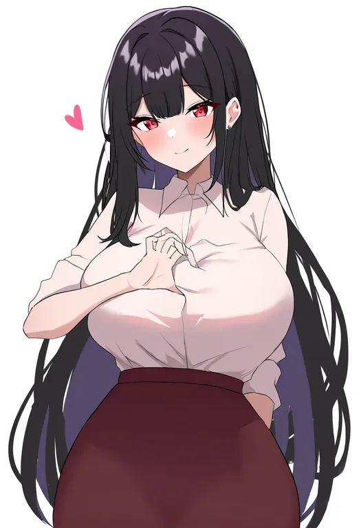 masterpiece, best quality, newest, absurdres, highres, safe, heart-shaped_boob_challenge, 1girl, solo, simple_background — by k3scat, made with ComfyUI