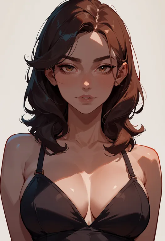 masterpiece, best quality, score_7, safe, anna miller, 1girl, solo, upper body, simple background — by k3scat, made with ComfyUI