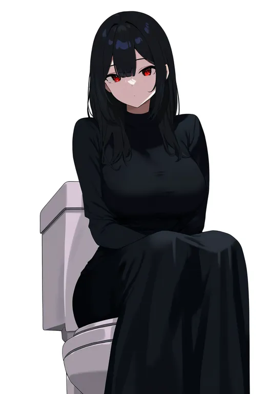 masterpiece, best quality, newest, absurdres, highres, safe, toilet_use, 1girl, solo, simple_background — by k3scat, made with ComfyUI