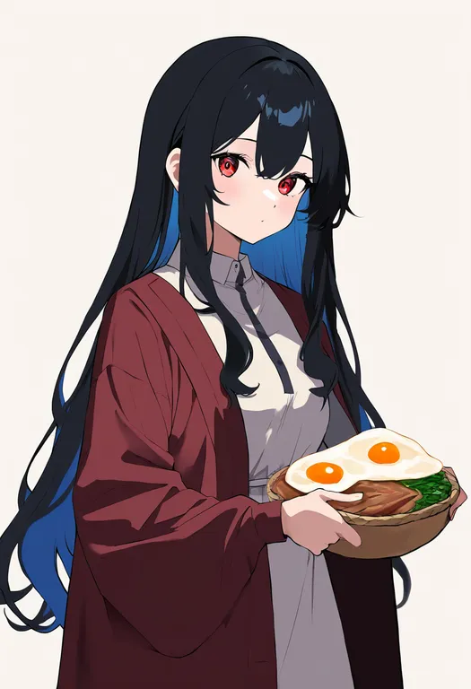 masterpiece, best quality, newest, absurdres, highres, safe, egg_(food), 1girl, solo, simple_background — by k3scat, made with ComfyUI