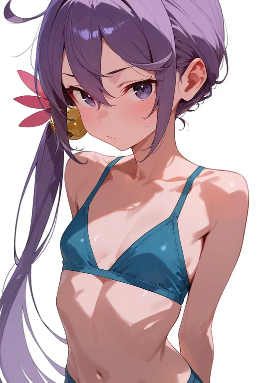 masterpiece, best quality, score_7, safe, akebono (kancolle), kantai collection, solo, upper body, simple background — by k3scat, made with ComfyUI