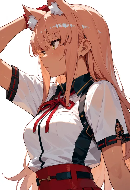 masterpiece, best quality, score_7, safe, suzuka gozen (fate), solo, upper body, simple background — by k3scat, made with ComfyUI