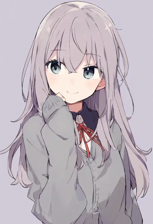 masterpiece, best quality, general, cardigan, 1girl, solo, upper body, simple background — by k3scat, made with ComfyUI