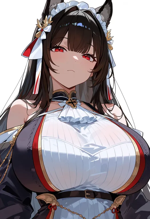 masterpiece, best quality, score_7, safe, kashino (azur lane), azur lane, solo, upper body, simple background — by k3scat, made with ComfyUI