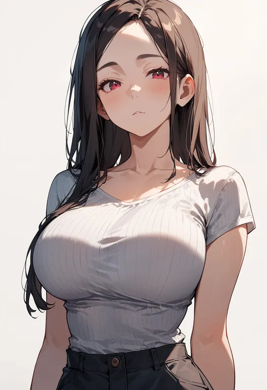 masterpiece, best quality, score_7, safe, hiyashi chuuka, 1girl, solo, upper body, simple background — by k3scat, made with ComfyUI