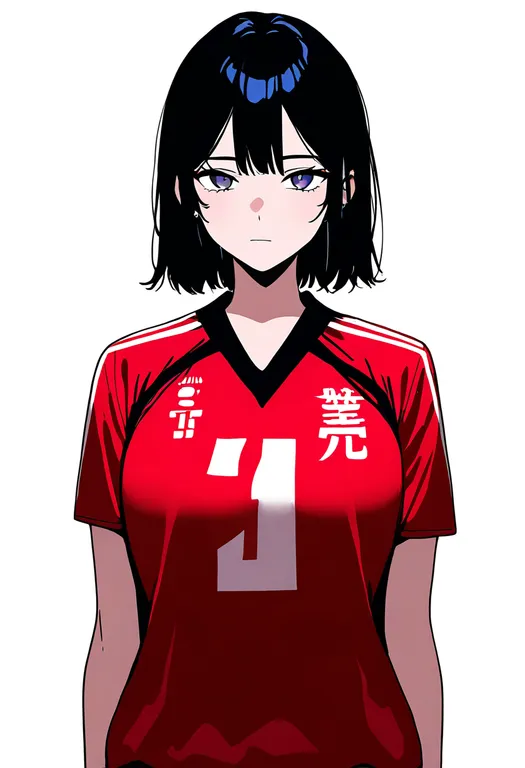 masterpiece, best quality, newest, absurdres, highres, safe, volleyball_uniform, 1girl, solo, simple_background — by k3scat, made with ComfyUI