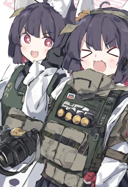 masterpiece, best quality, general, camera, 1girl, solo, simple background — by k3scat, made with ComfyUI