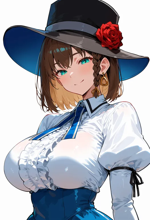masterpiece, best quality, score_7, safe, charlotte corday (fate), solo, upper body, simple background — by k3scat, made with ComfyUI