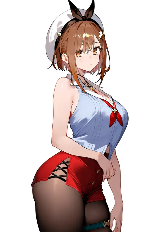 masterpiece, best quality, newest, absurdres, highres, safe, atelier_ryza_3, solo, simple_background — by k3scat, made with ComfyUI