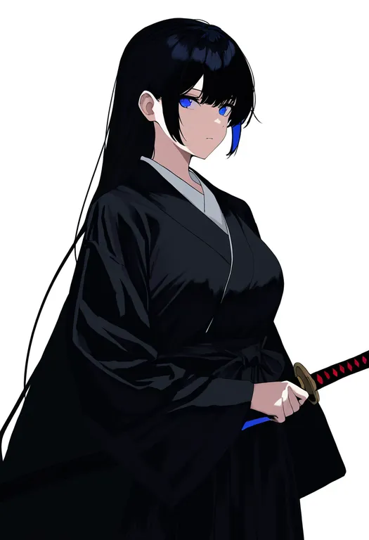 masterpiece, best quality, newest, absurdres, highres, safe, wakizashi, 1girl, solo, simple_background — by k3scat, made with ComfyUI