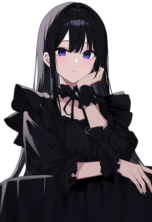 masterpiece, best quality, newest, absurdres, highres, safe, black_wrist_cuffs, 1girl, solo, simple_background — by k3scat, made with ComfyUI