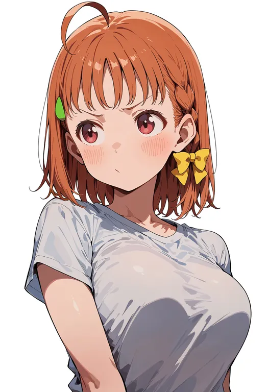 masterpiece, best quality, score_7, safe, takami chika, solo, upper body, simple background — by k3scat, made with ComfyUI