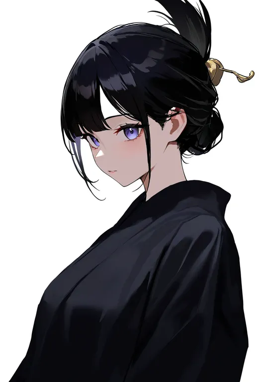 masterpiece, best quality, newest, absurdres, highres, safe, chinese_hairpin, 1girl, solo, simple_background — by k3scat, made with ComfyUI