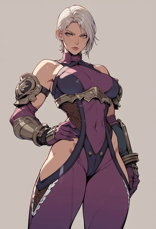 masterpiece, best quality, score_7, safe, soulcalibur iii, solo, simple background — by k3scat, made with ComfyUI