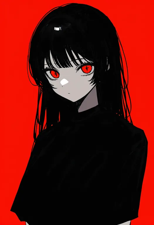 masterpiece, best quality, newest, absurdres, highres, safe, drop-shaped_pupils, 1girl, solo, simple_background — by k3scat, made with ComfyUI