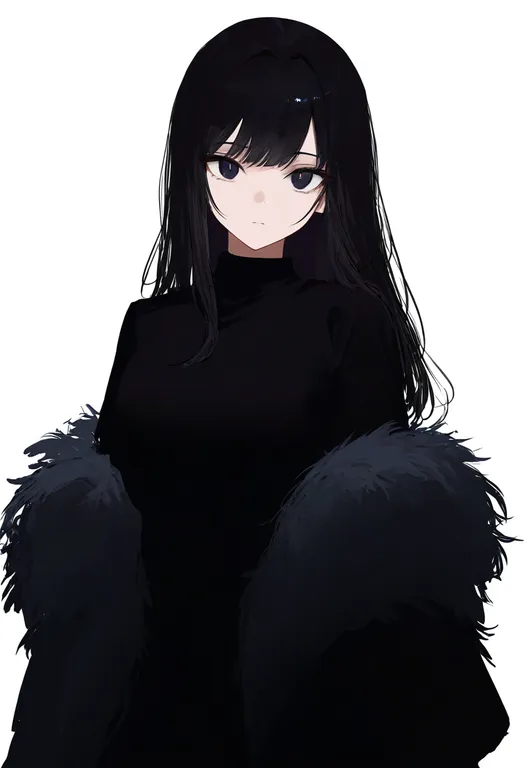 masterpiece, best quality, newest, absurdres, highres, safe, fur_shawl, 1girl, solo, simple_background — by k3scat, made with ComfyUI