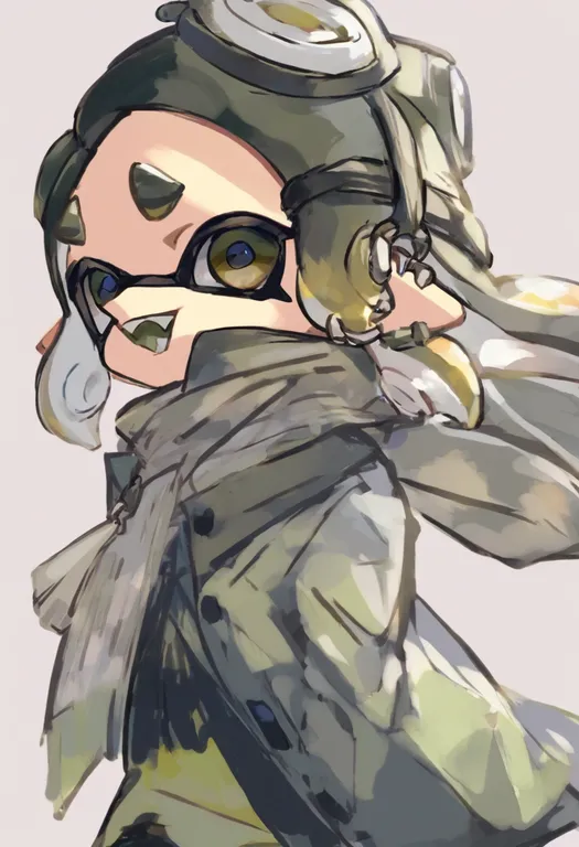 masterpiece, best quality, general, splatoon 3: side order, solo, simple background — by k3scat, made with ComfyUI