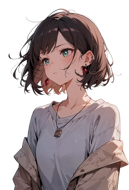 masterpiece, best quality, score_7, safe, mortis (bang dream!), bang dream!, solo, upper body, simple background — by k3scat, made with ComfyUI