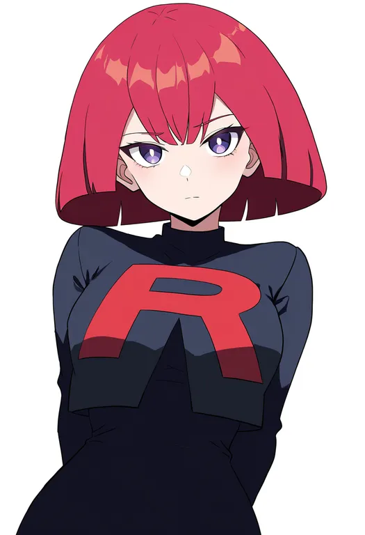 masterpiece, best quality, newest, absurdres, highres, safe, team_rocket, 1girl, solo, simple_background — by k3scat, made with ComfyUI