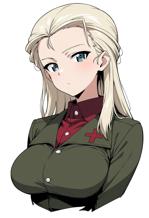 masterpiece, best quality, score_7, safe, clara (girls und panzer), girls und panzer, solo, upper body… — by k3scat, made with ComfyUI