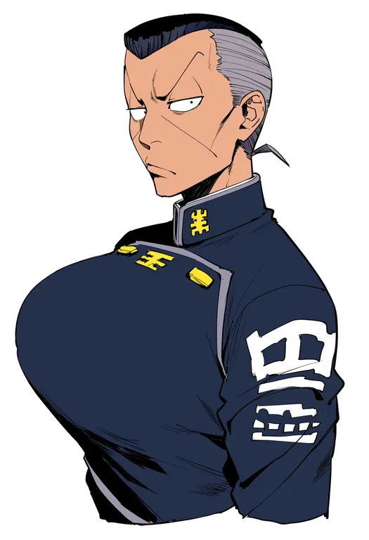 masterpiece, best quality, score_7, safe, nijimura okuyasu, solo, upper body, simple background — by k3scat, made with ComfyUI