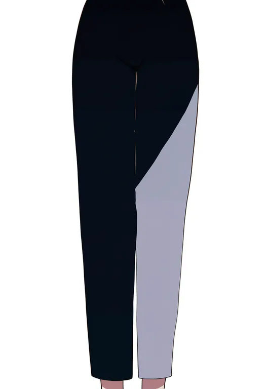 masterpiece, best quality, newest, absurdres, highres, safe, two-tone_pants, 1girl, solo, simple_background — by k3scat, made with ComfyUI