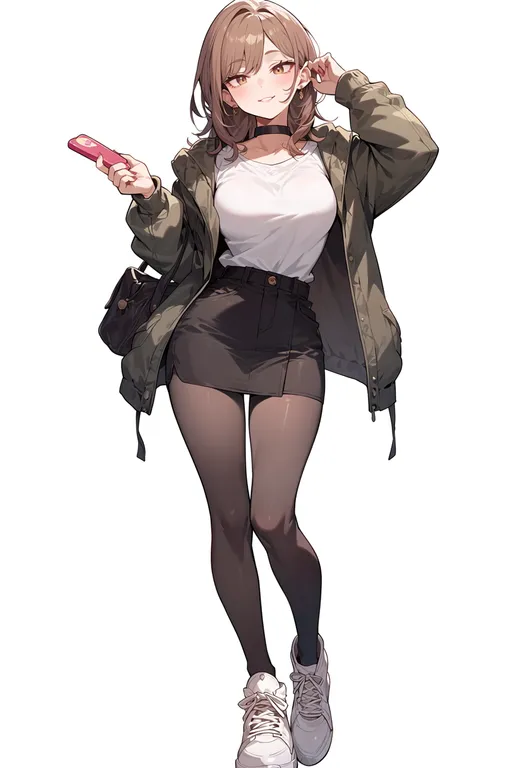 masterpiece, best quality, score_7, safe, love&joy, solo, full body, simple background — by k3scat, made with ComfyUI