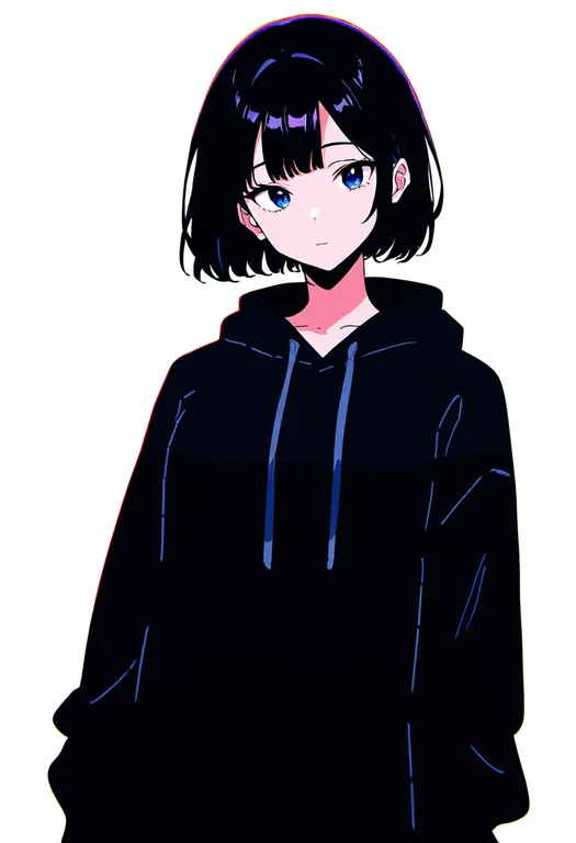 masterpiece, best quality, newest, absurdres, highres, safe, cropped_hoodie, 1girl, solo, simple_background — by k3scat, made with ComfyUI
