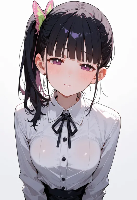 masterpiece, best quality, score_7, safe, tsuyuri kanao, solo, upper body, simple background — by k3scat, made with ComfyUI