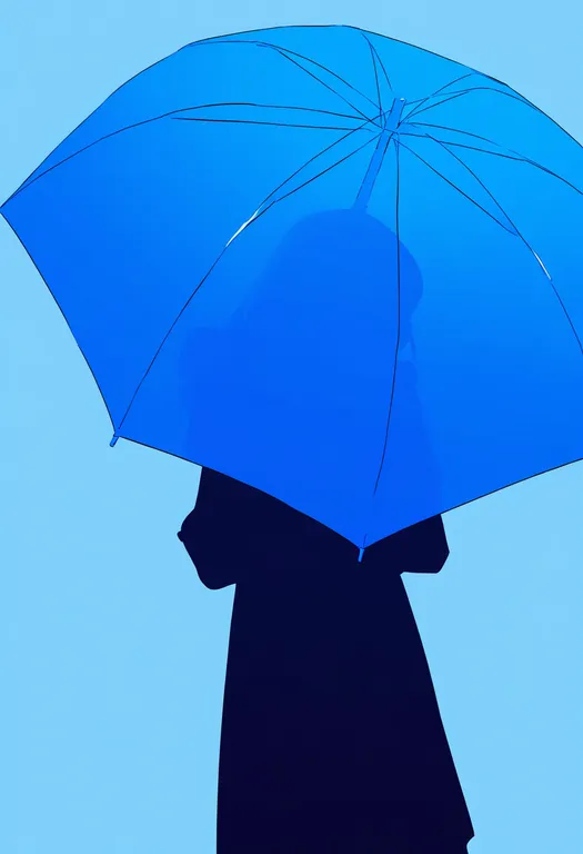 masterpiece, best quality, newest, absurdres, highres, safe, blue_umbrella, 1girl, solo, simple_background — by k3scat, made with ComfyUI